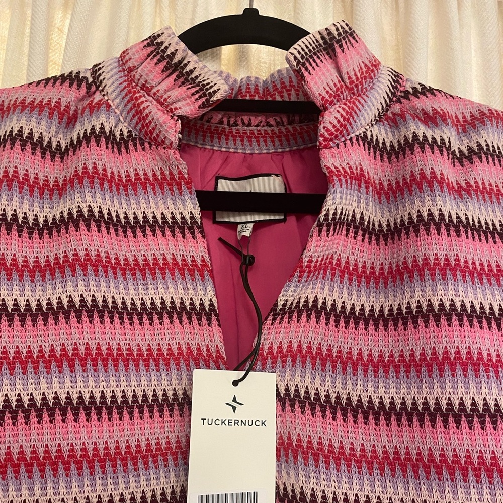 Tuckernuck Pink and Black Zigzag Mini Dress